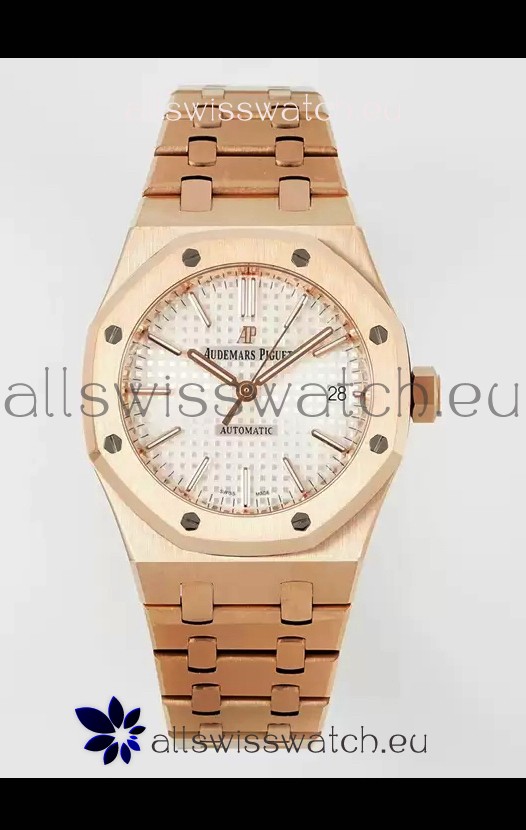 Audemars Piguet Royal Oak 37MM White Dial Rose Gold Watch in 3120 Movement 1 1 Mirror