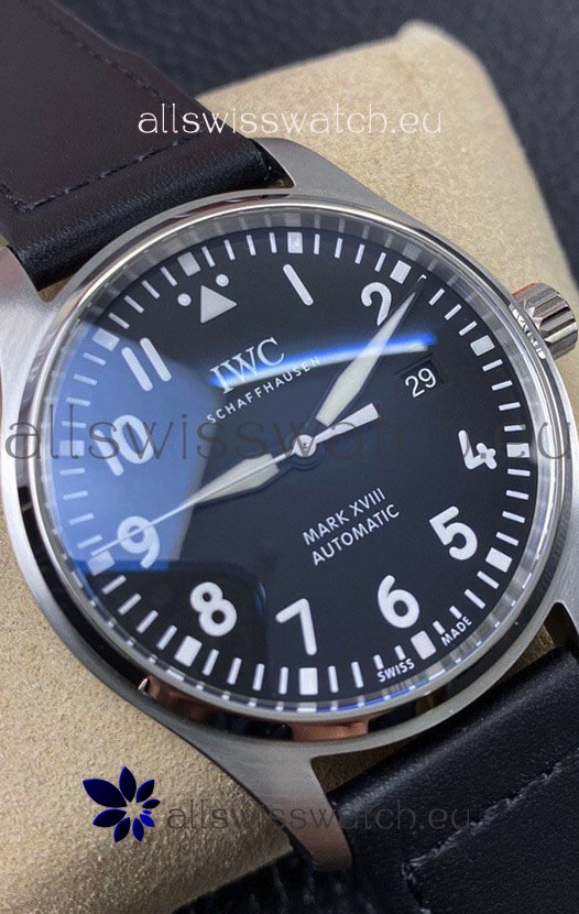 IWC Pilot Mark XVIII IW327001 1 1 Mirror Swiss Replica Watch in Black Dial