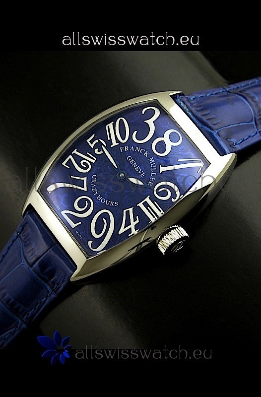 Franck Muller Crazy Hours Japanese Replica Watch in Blue Dial for just 229 USD