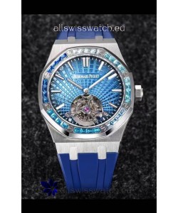 Audemars Piguet Royal Oak Tourbillon 41mm in 904L Casing - Blue Tapisserie Diamonds Bezel 1:1 Ultimate Replica