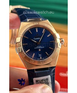 Omega Co-Axial Constellation 39MM Rose Gold Bue Dial 1:1 Mirror Replica Watch